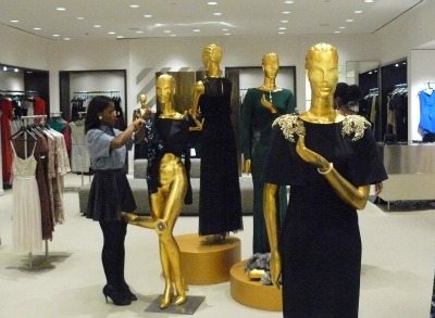 Arranging mannequins at Holt Renfrew in Yorkville