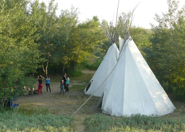 A tipi for visitors in Saskatoon, Saskatchewan, Canada. Steve Hartshorne photo.