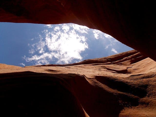 Dramatic archway in the canyon.