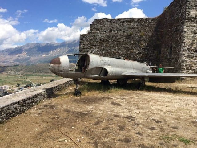 An American WWII plane on display at the Gjirokastra Castle in Albania. Madison Wentzel photo.