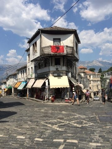 The Old Bazaar in the historic district of Gjirokastra.
