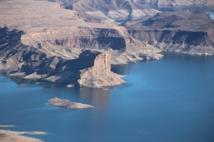 Cathedral Rock at Lake Mead, seen by helicopter. Kurt Jacobson photos.
