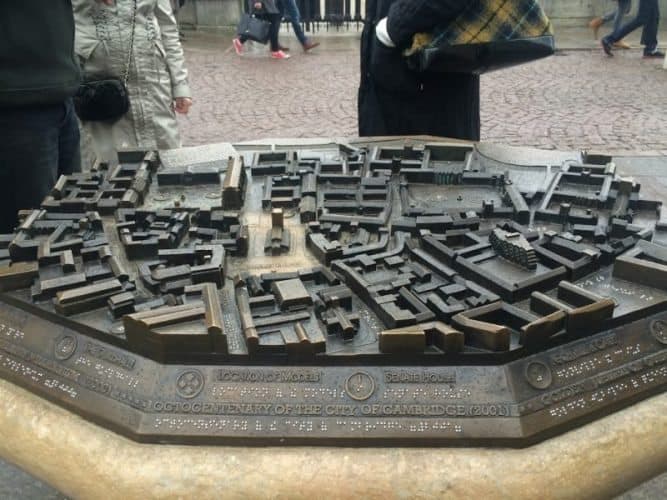 The octocentenary of the city of Cambridge was created in 2001 and is a spectacular site on the pavement opposite Great St. Mary's. 