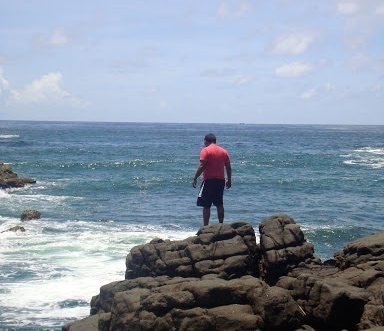 Looking out at the sea at Galera Point, Toco.