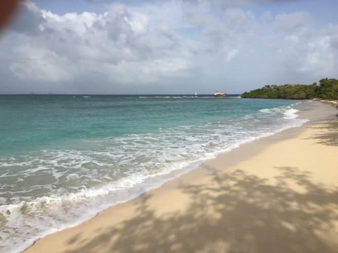 The beach at Petit Caranage in Carriacou.