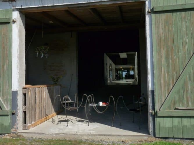 Chairs in the converted horse barn of the Marten Pers Bo Hotel. 