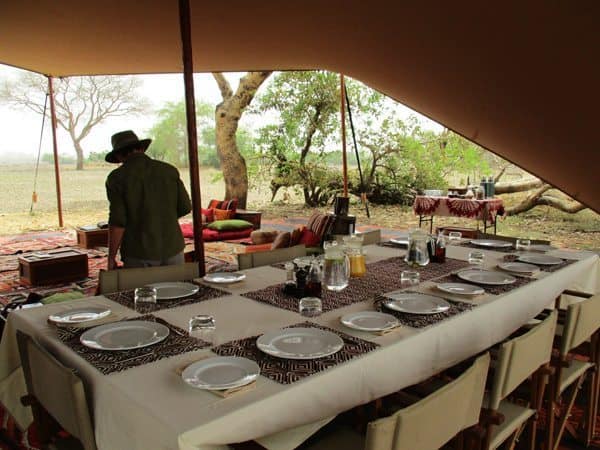 The dining table at Camp Nomade, Chad.