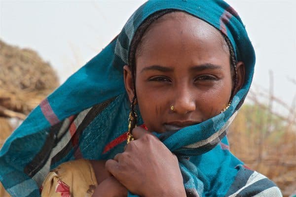 A woman in blue, a traditional color in Chad. Michael Lorentz photo.