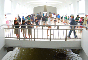 The USS Arizona Memorial in Pearl Harbor 