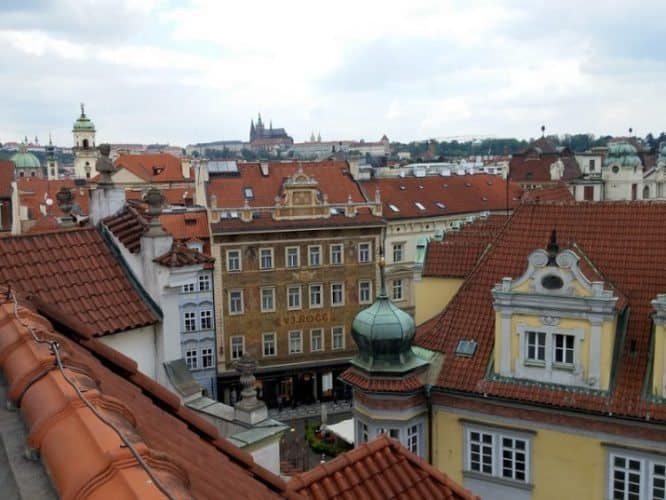 Rooftop view from UPrince hotel in Prague.