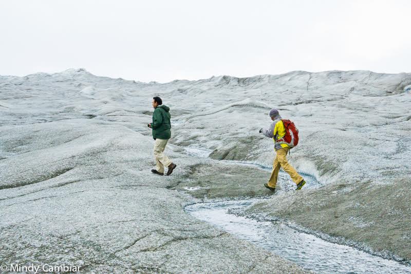 Walking the ice pack in Greenland.