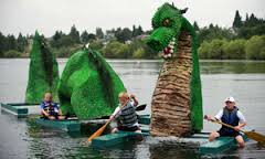 A milk-carton dragon at the 2008 Seafair