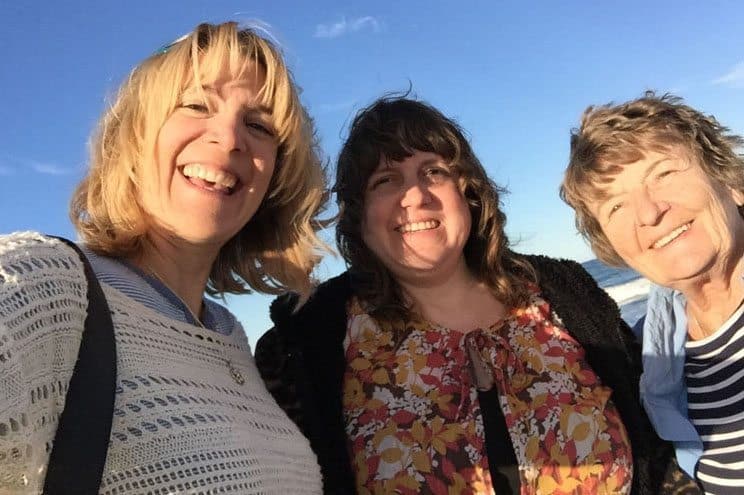 Good times! A selfie moment with me, sis and Mom while the sun sets at Rock Harbor Marsh. 