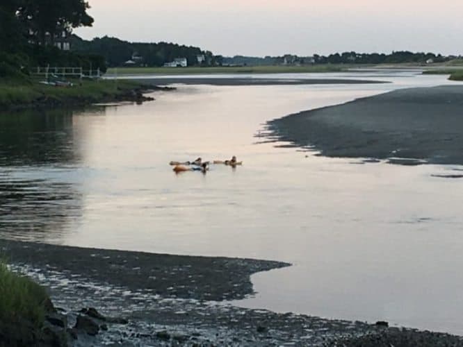 In Ogunquit en route to New Brunswick, we rafted down a river to the broad Atlantic beach.