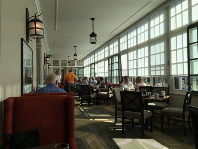 The elegant dining room of the Algonquin Hotel and Resort in St Andrews by the Sea, New Brunswick.