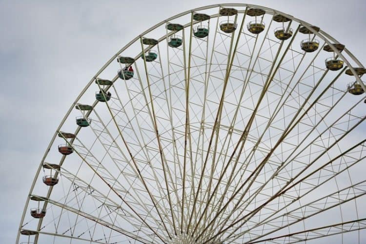 The Volksfest boasts at having the largest mobile Ferris Wheel in the world. The views from the top are breathtaking.