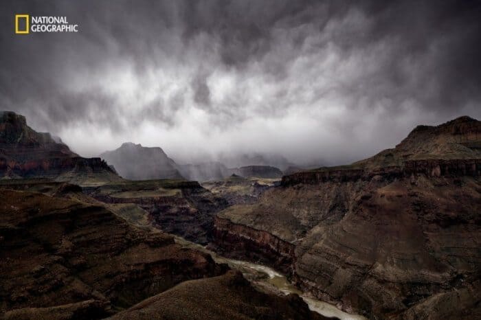 A gorge in the central stretch of the Grand Canyon made out of Vishnu schist, a rock formed over 1.7 billion years ago. © Pete McBride / National Geographic (All photos provided by National Geographic)