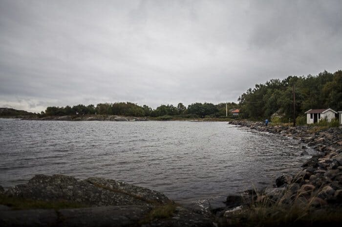 The harbor in at the center of the island.