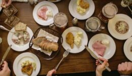 A set of traditional, Czech dishes.
