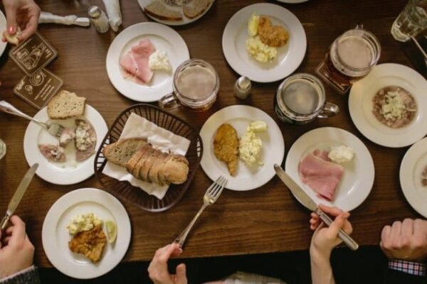 A set of traditional, Czech dishes.