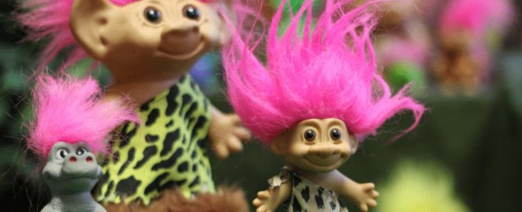 Troll dolls featured in the Troll Hole Museum in Ohio