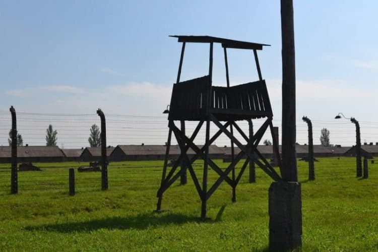 Visiting Nazi Concentration Camps in Poland 3 A crumbling watchtower at Auschwitz, once manned by Nazi guards.