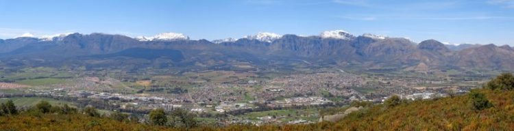 Panoramic view across Paarl.