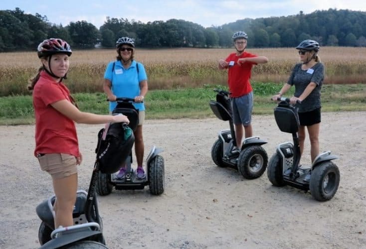 A segway scooter is a great way to tour the expansive grounds in Asheville, NC, home of the Biltmore.