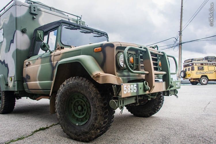 A military vehicle at the DMZ.