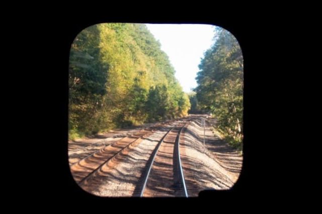 Back window of the train Zephyr