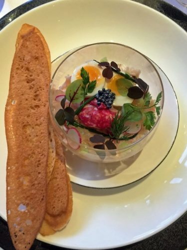 An elegant starter at the Goring's restaurant.