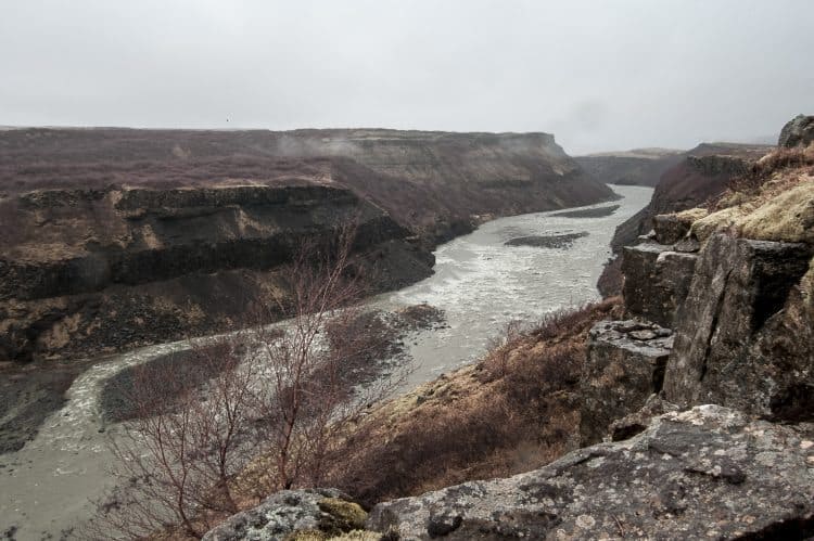 Downriver from Gullfoss Falls in Iceland.