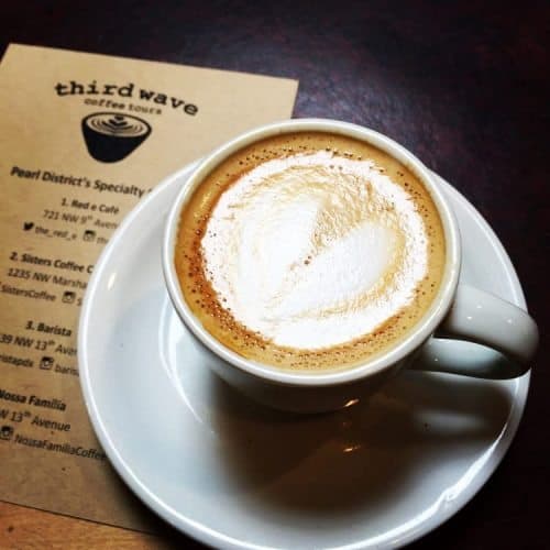 Eating Portland, from Doughnuts to Coffee 6 A perfect latte from Third Wave Coffee in Portland, where great coffee is the norm and people expect only the best.