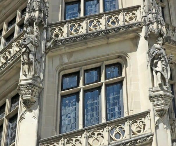 Highly paid master craftsmen hand carved many details over and inside the mansion.