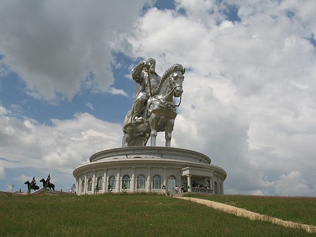 An equestrian statue of Genghis Khan in Mongolia is tall enough to be seen for miles.  Susan McKee photos