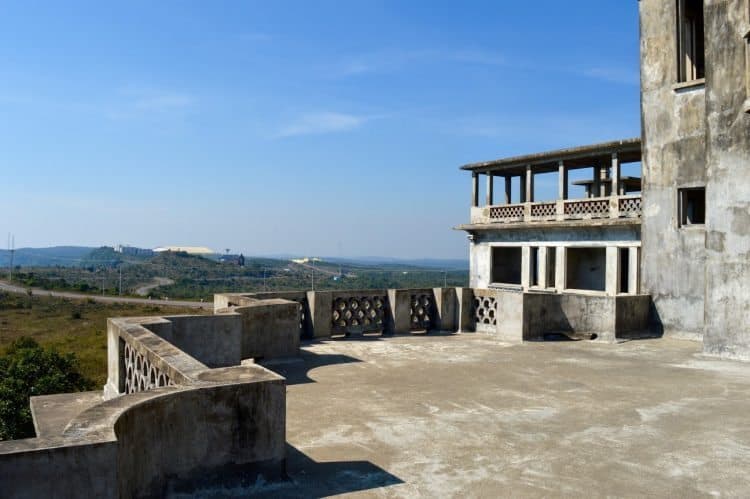 A fun day trip in Kampot is to climb up Bokor Mountain where an abandoned casino can be explored.