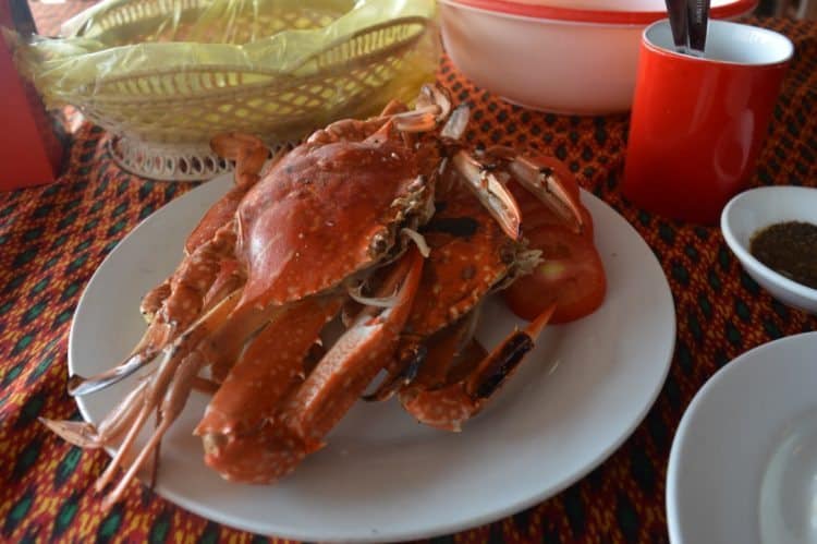 Crab for dinner in Kampot. Time to get crackin'! 