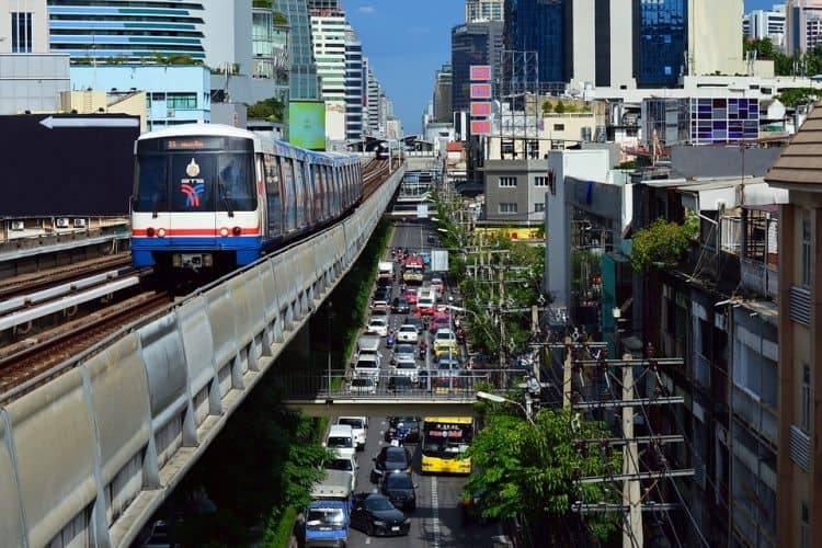 Bangkok's Sky Train makes getting around the crowded city much easier for Bangkok expats and residents alike. 