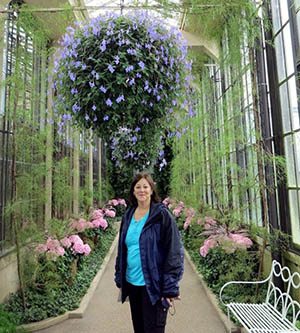 Strolling in the conservatory at Longwood Gardens.