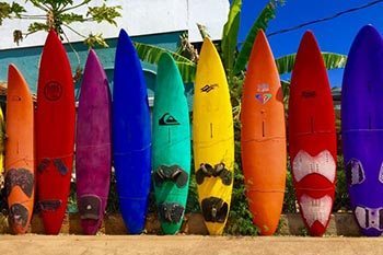 colorful surfboards