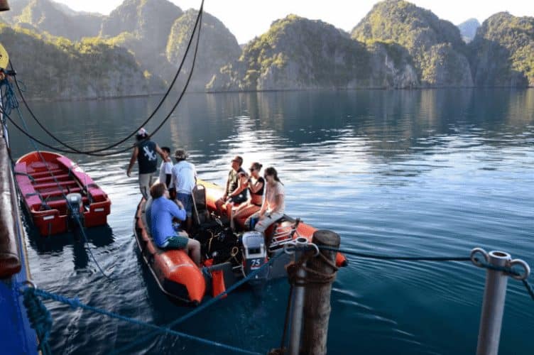 Going ashore on the HCA in the Philippines.