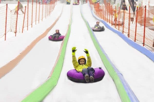 Tubing at the Madrid SnowZone.