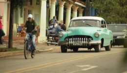 A street scene in rural Cuba.