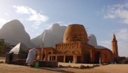 Kassala, the mosque and the mountains, in Sudan, Africa.