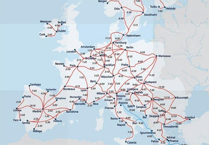 Europe Rail Network Map