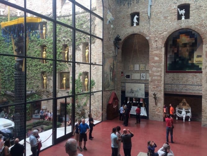 The main lobby of the Dali Theatre-Museum. Dali is buried beneath a stage here. 