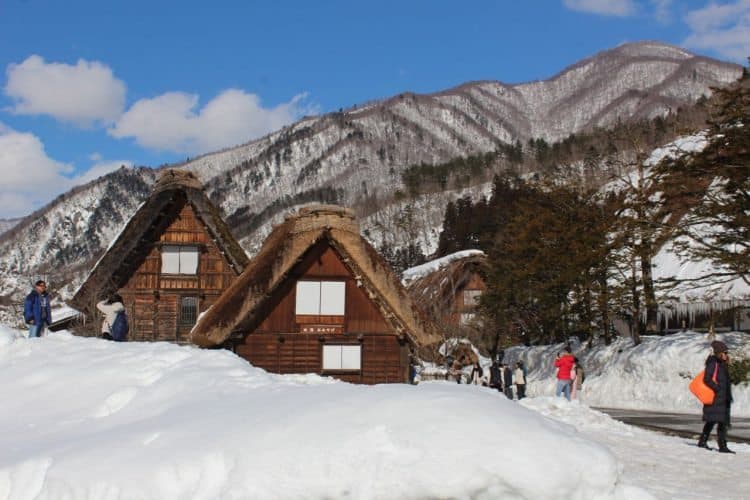 Shirakawa-go, a World Heritage site with historic houses in Northern Japan