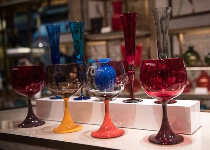 Beautiful wine glasses from the factory of NasonMoretti are just waiting to grace someone's table.