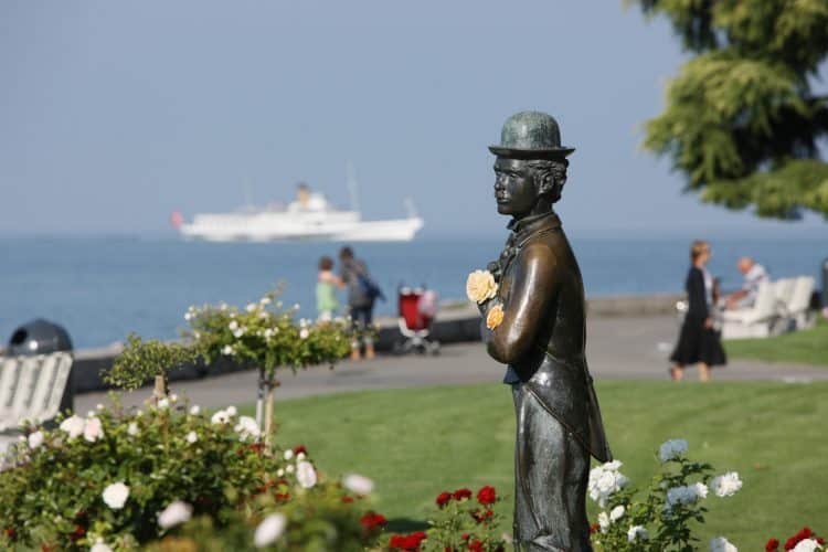 Charlie Chaplin Statue in Vevey, Switzerland. Christof Sonderegger photo.