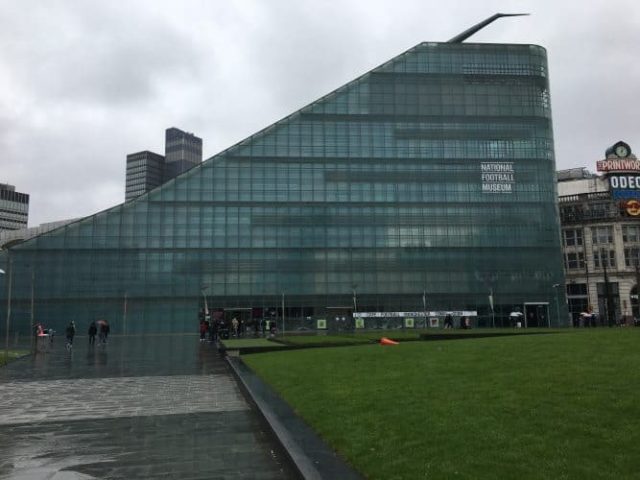 Built as a museum called "Urbis" that never took off, this shoe-shaped building is now the popular National Football Museum, showcasing everything about English football, from Premier League to the National Team.